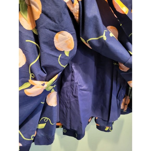 New Era By Modcloth Faux Wrap Dress Blue Peaches Sz 0 - Picture 4 of 9